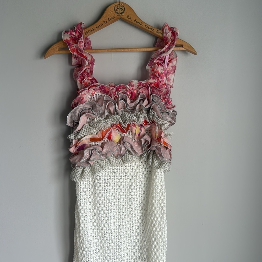 CHIO Long Knit Ruffle Dress in Print XS - Picture 8 of 12